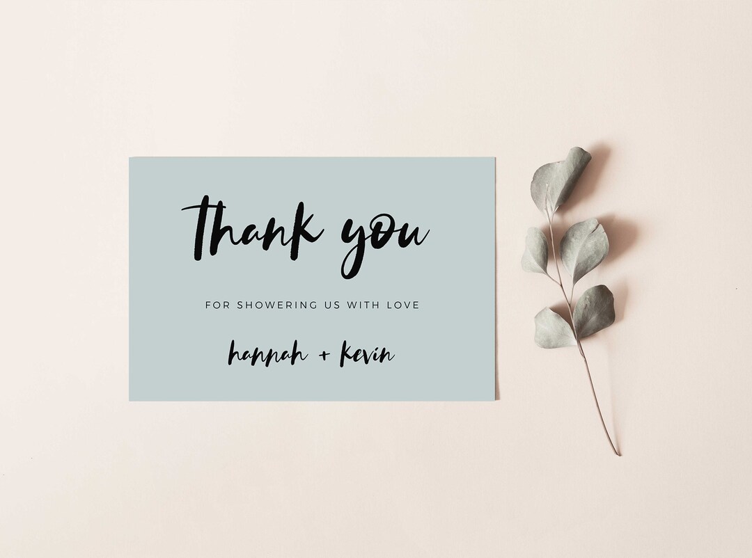 Blue Thank You Card INSTANT DOWNLOAD Personalised Thank You Etsy