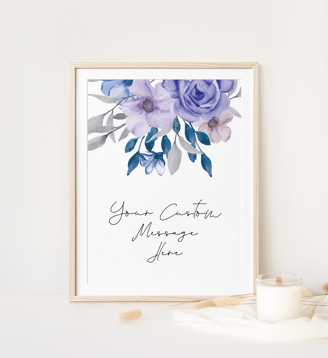 Custom Wedding Sign Printable Editable Template, Elegant Watercolor ...