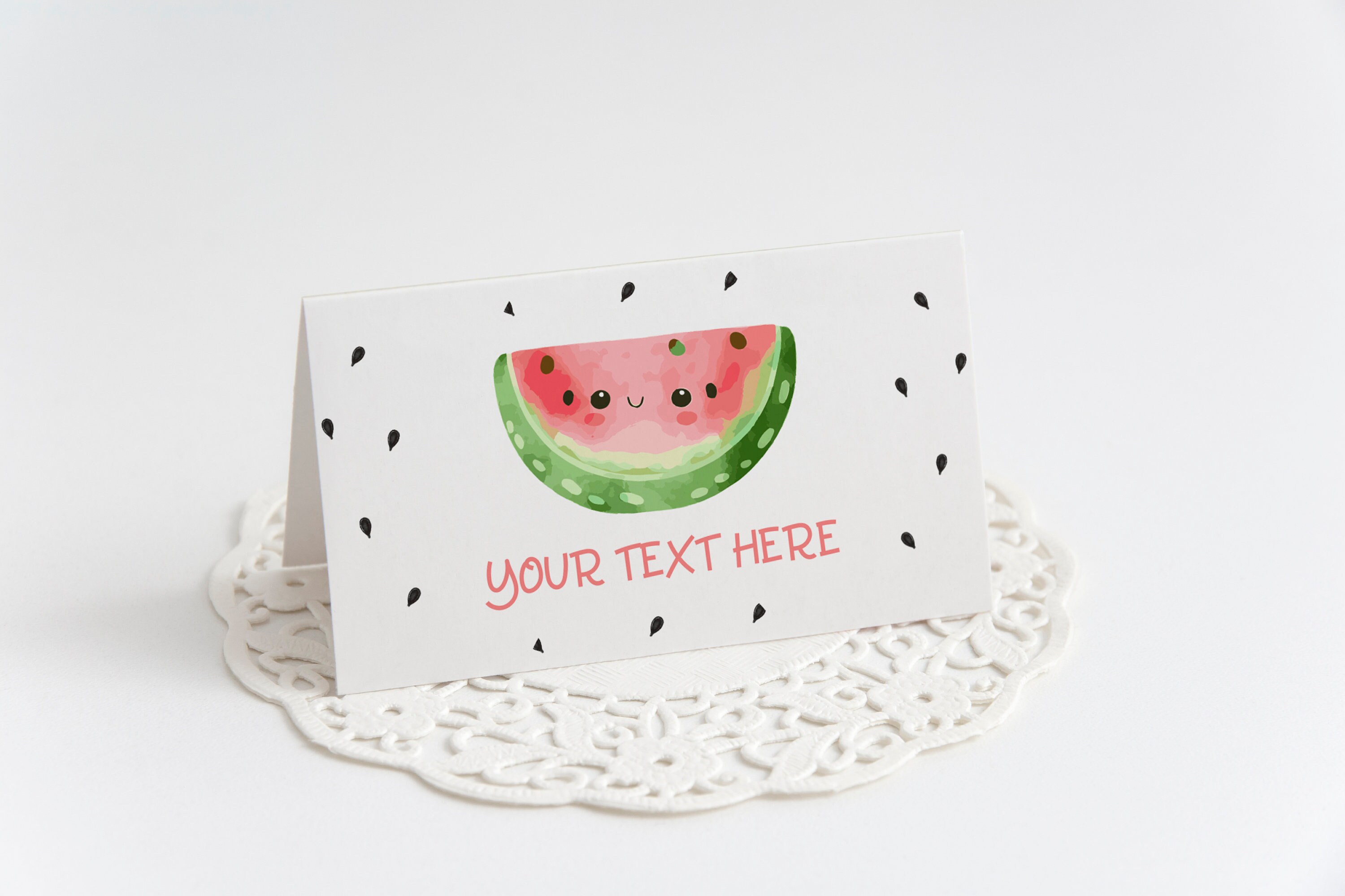 Place Card Template, One in a Melon Editable Watermelon Food Labels ...