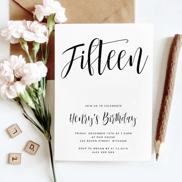 Teen Birthday Invite - Etsy