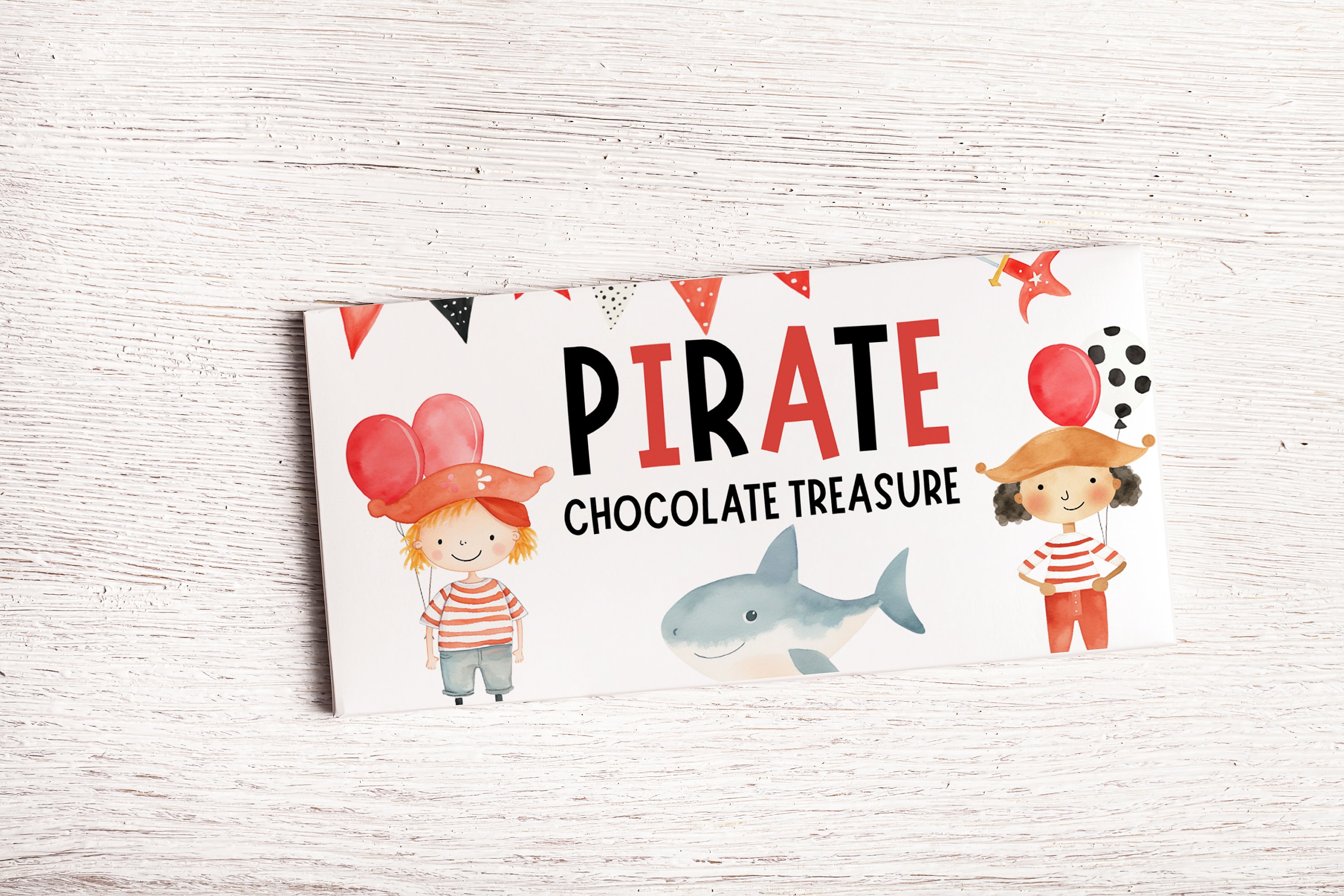 Treasure Wrapper Pirate Chocolate Bar Wrapper, Editable Template Printable Instant ...