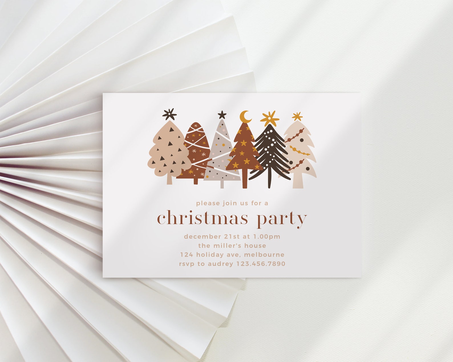Scandi Einvite Christmas Party Invitation - Editable Template Printable Instant ...
