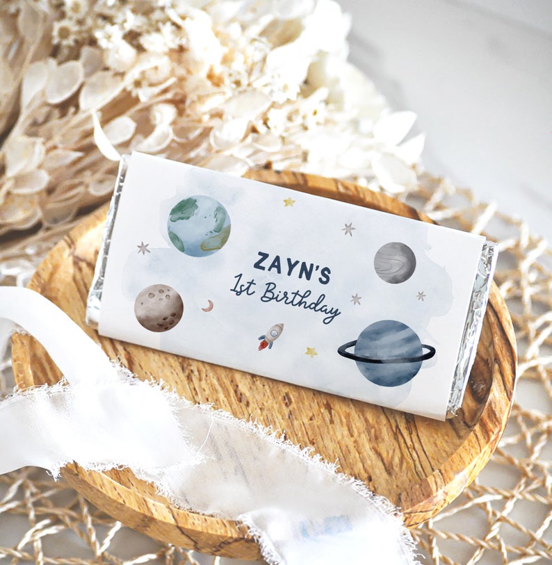 Editable Outer Space Chocolate Bar Label Candy Bar Wrapper Label Planet ...