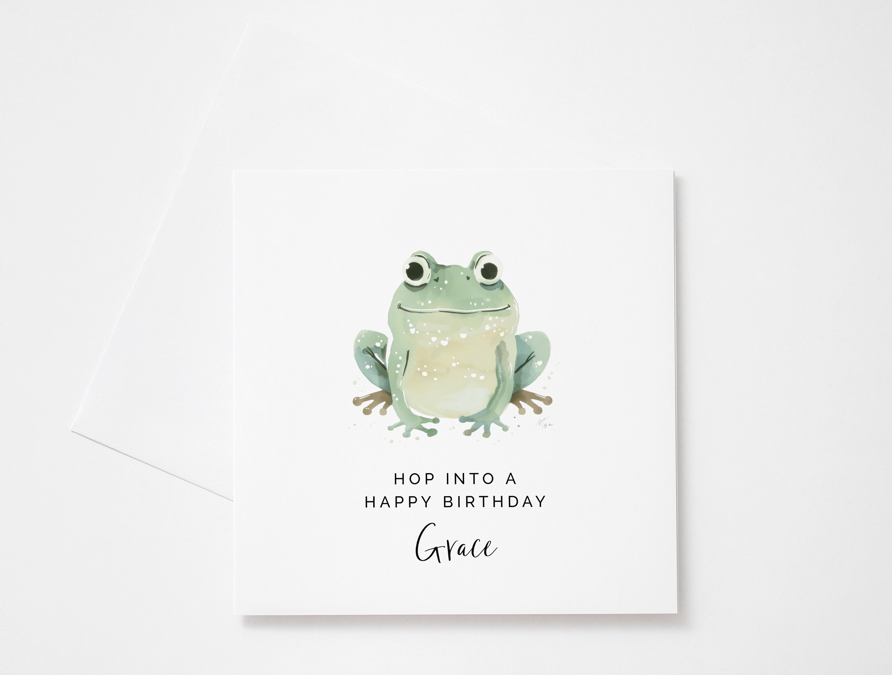 Biglietto Di Compleanno Con Etichetta a Forma Di Rana Illustrazione