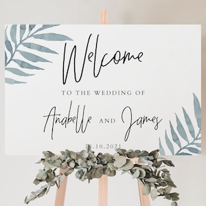 Editable Welcome Sign, Welcome Sign Template, Greenery Welcome Sign ...