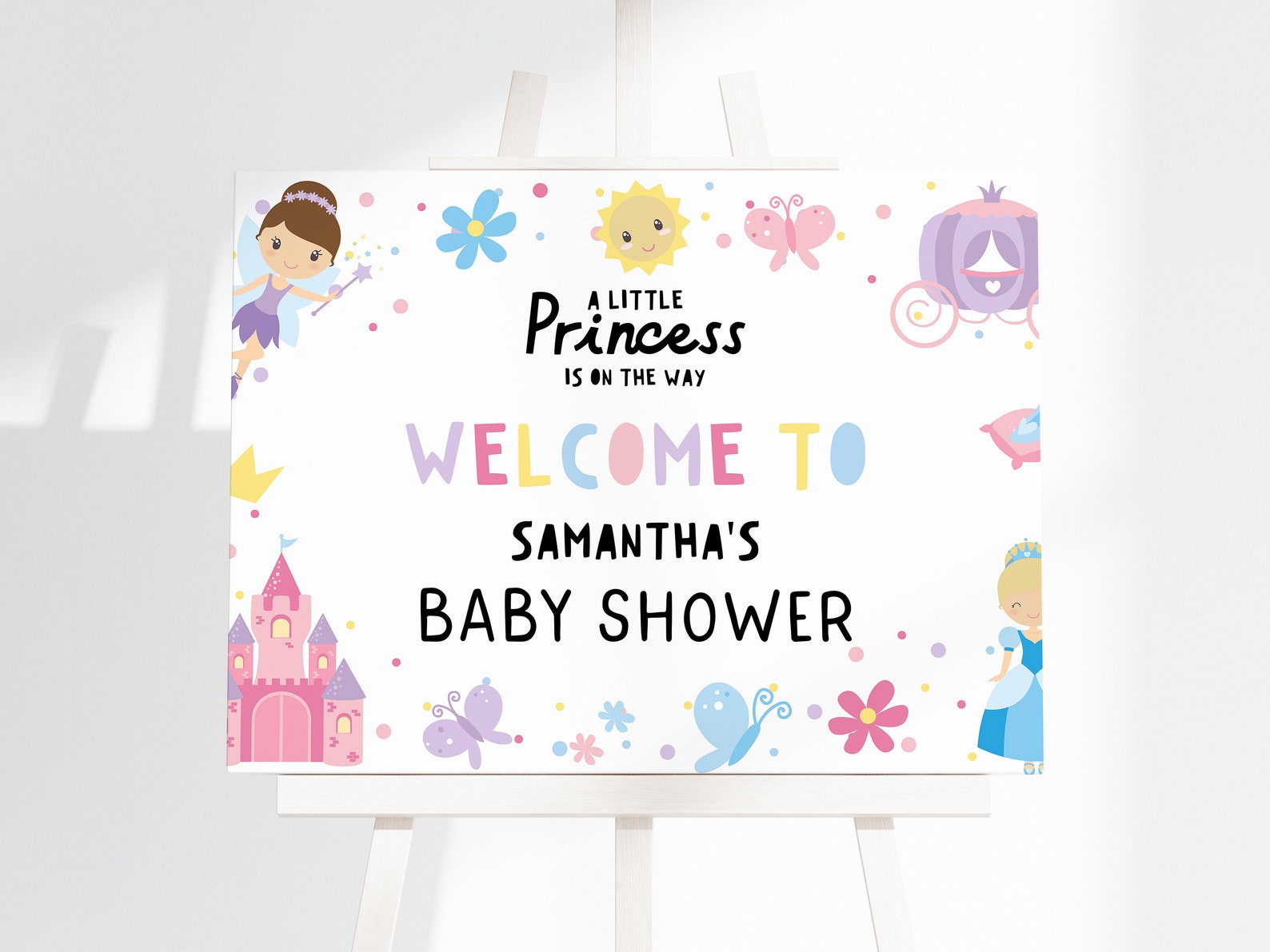 Princess Welcome Sign Editable Printable, Instant Download Fairytale ...