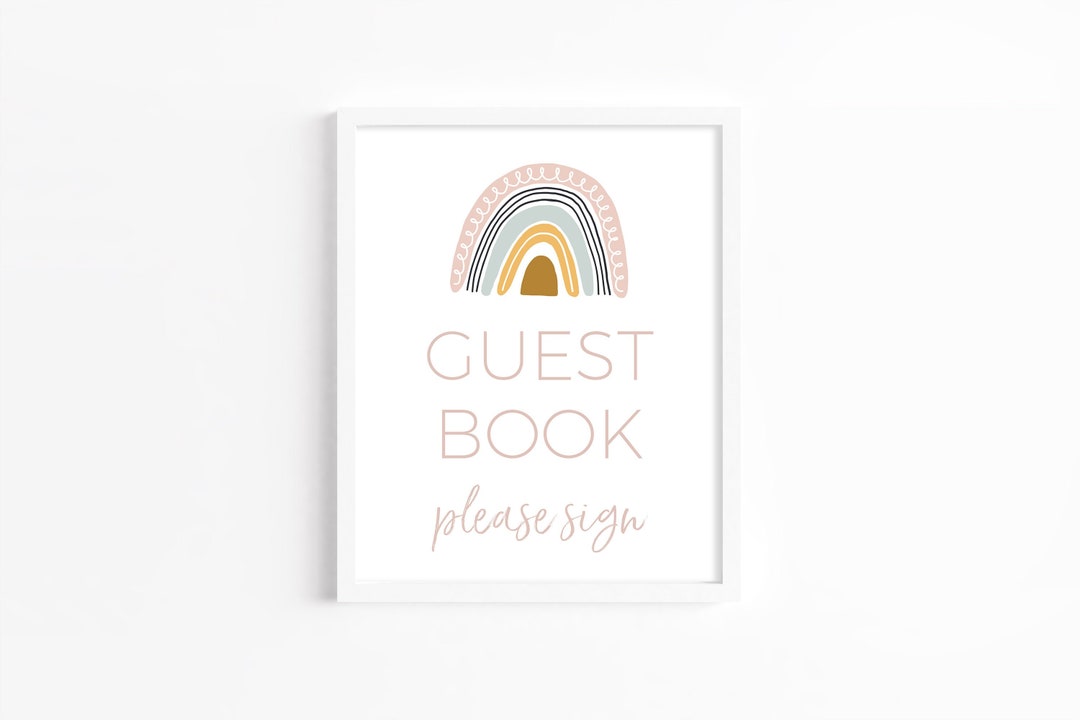 Rainbow Guest Book Sign INSTANT DOWNLOAD Printable Party Guests Sign ...