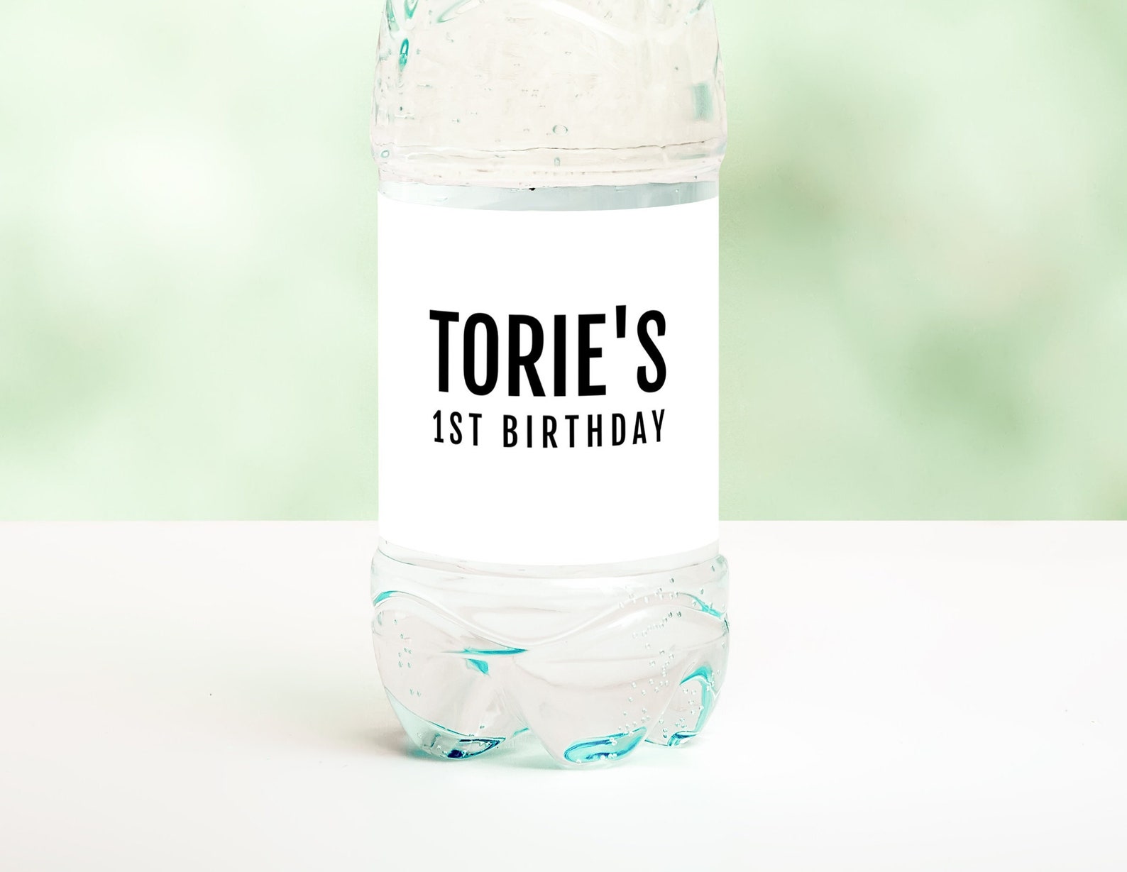 Editable Minimalist Water Bottle Label, Water Labels Printable 1st ...