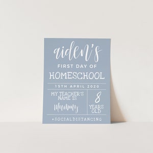 Erster Tag der Hausschule Zeichen, SOFORTIGER DOWNLOAD Back to School Zeichen, druckbares Erster Tag Zeichen, 1st Day Home School Zeichen, Virtuelle Schule