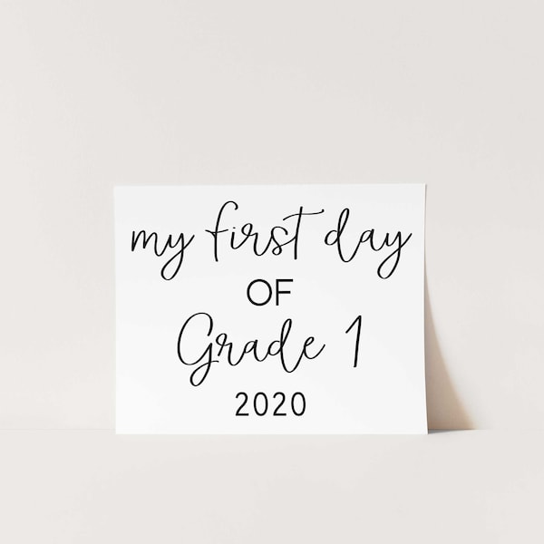 First Day of Grade 1 Sign, Printable First Day Sign, Back to School Sign, INSTANT DOWNLOAD Poster, Editable First Day of First Grade Sign