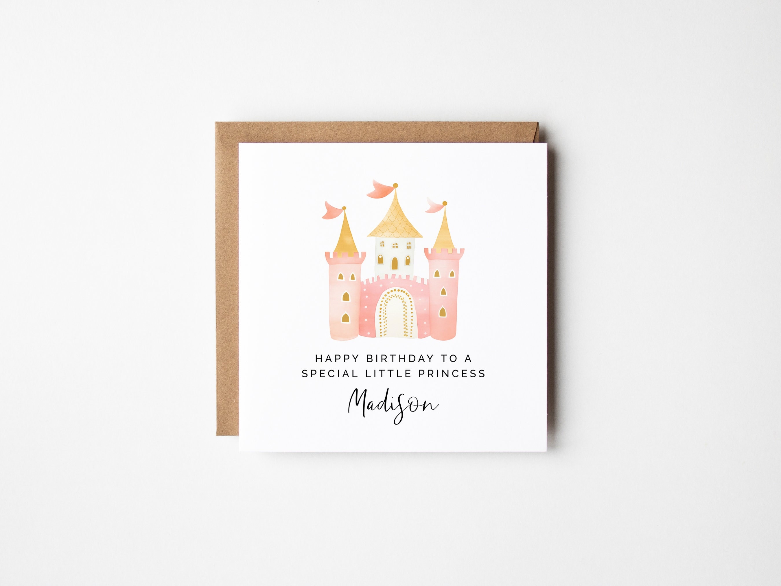 Biglietto di auguri di compleanno personalizzato stampato per QUALSIASI ETÀ, con principesse carine, figlia, nipote, sorella, nipote - Italia
