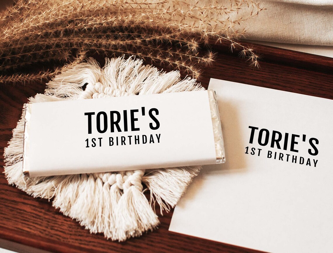 Chocolate Wrapper Template, Simple Candy Wrapper Label, Editable Party ...