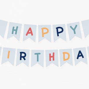 Geburtstagsbanner Vorlage druckbare 1. Geburtstag Wimpelkette bearbeitbar druckbare Sofortiger Download Regenbogen Banner Happy Birthday Banner DIY Z72
