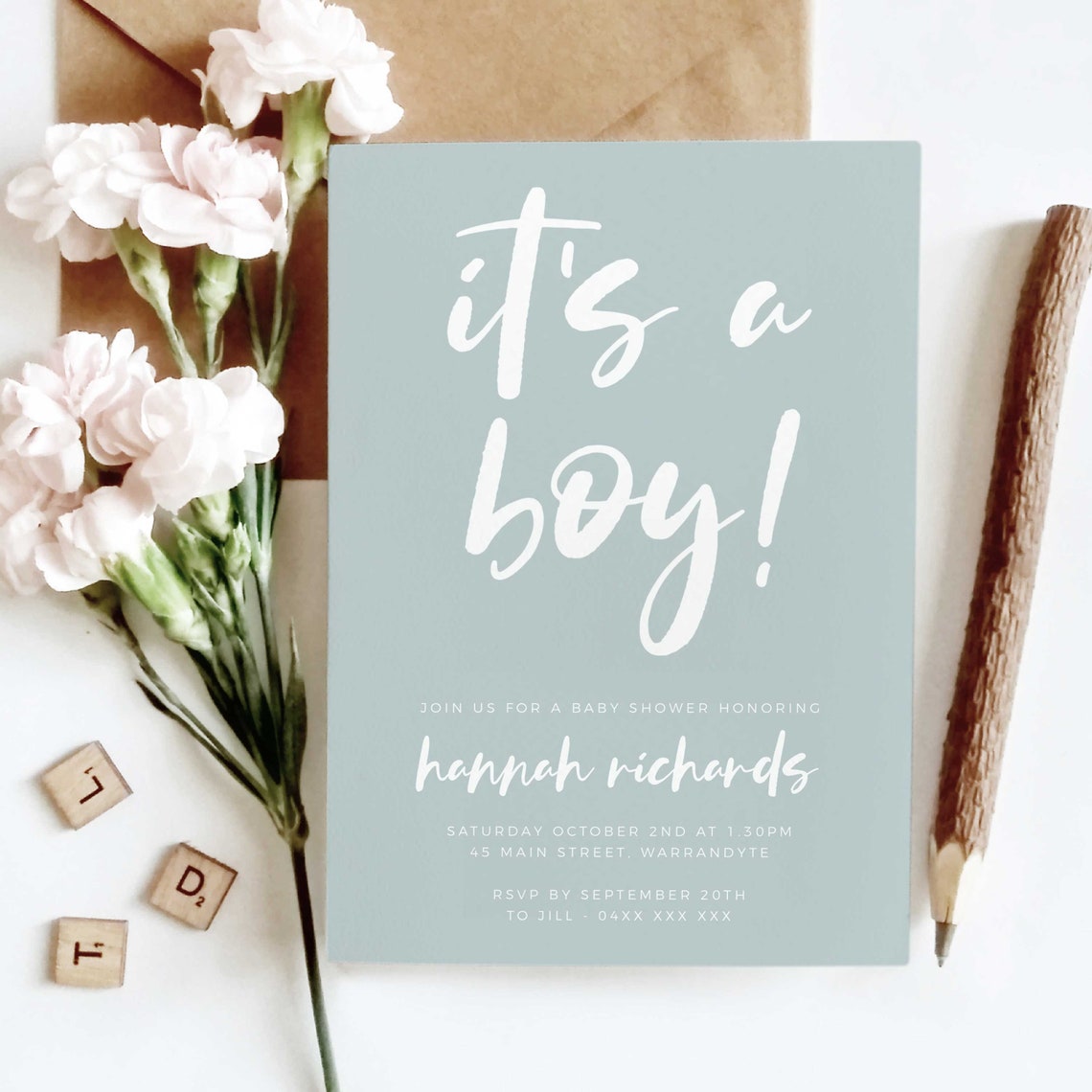 Pastel Baby Shower Invitation INSTANT DOWNLOAD Template - Etsy