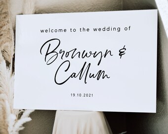Instant Download Wedding Welcome Sign, Printable Editable Welcome Board, Fully Editable Templett, Customizable Wedding Sign, Elegant WED20