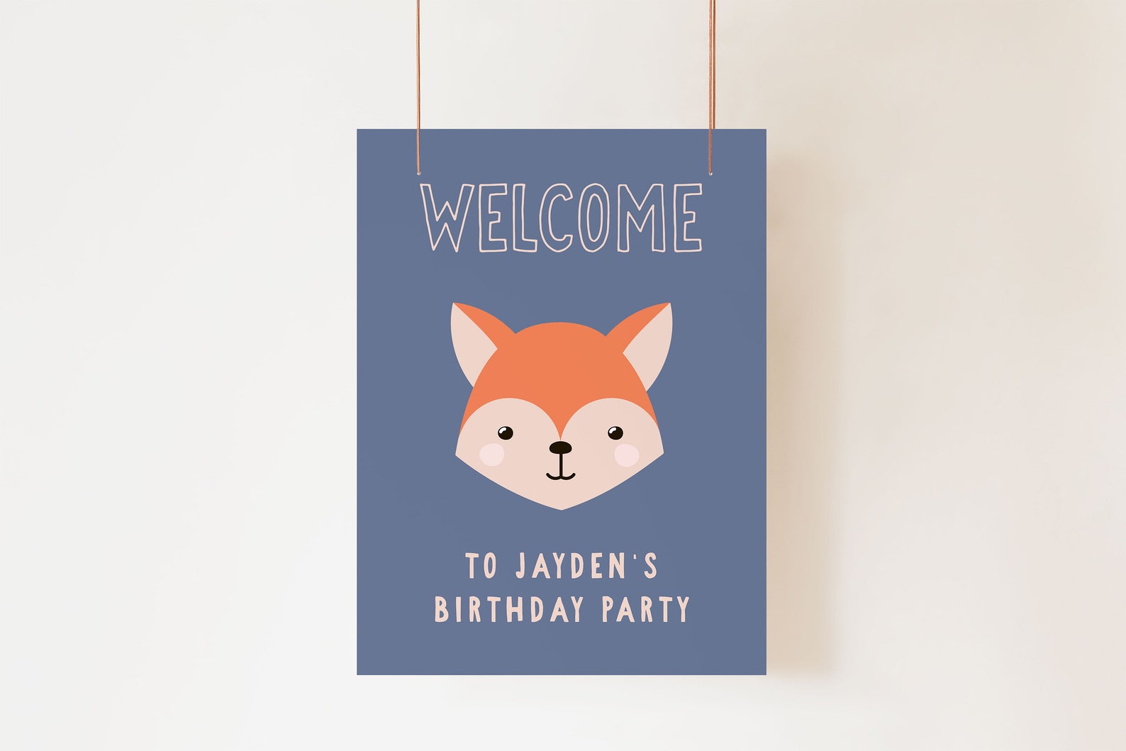Woodland Fox Birthday Welcome Sign, Boys Party Instant Download ...