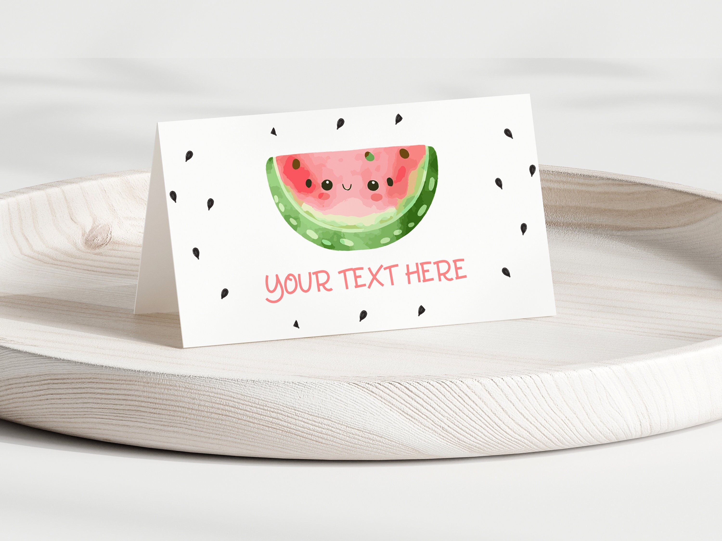 Place Card Template, One in a Melon Editable Watermelon Food Labels ...