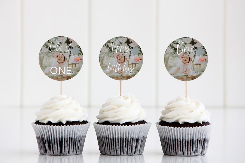 Editable Cupcake Toppers, Printable Photo Cupcake Topper Template ...