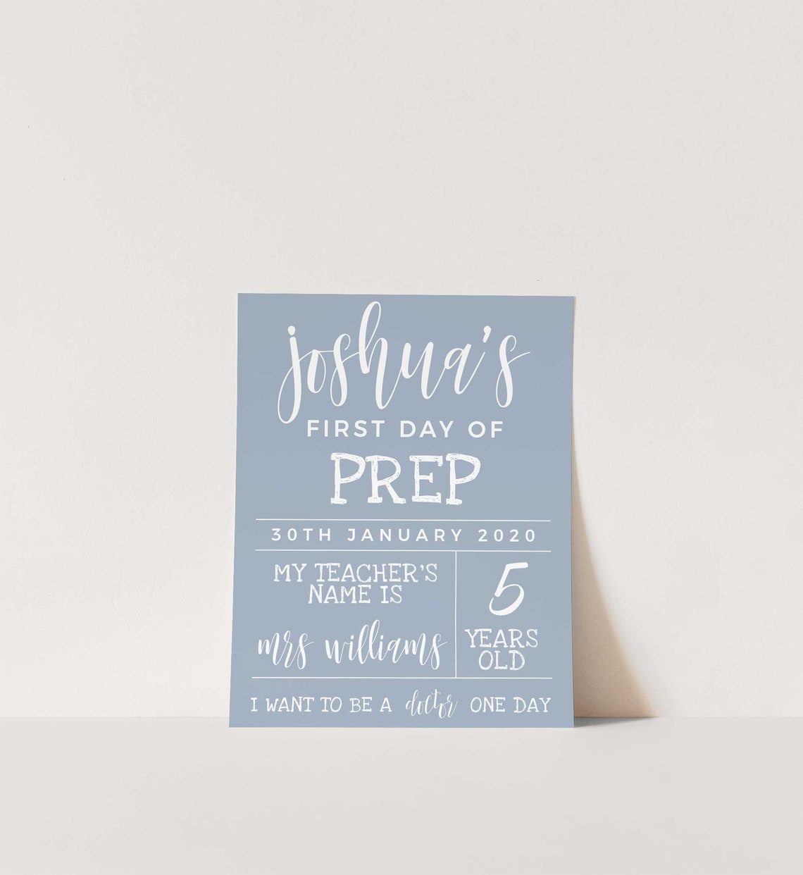 First Day of Prep Sign Printable First Day Sign Editable Etsy