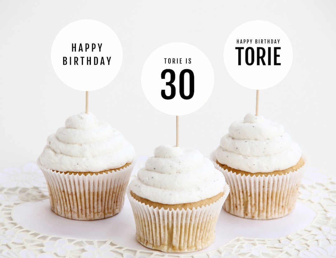 Editable Cupcake Toppers, Printable Simple Cupcake Topper Template ...