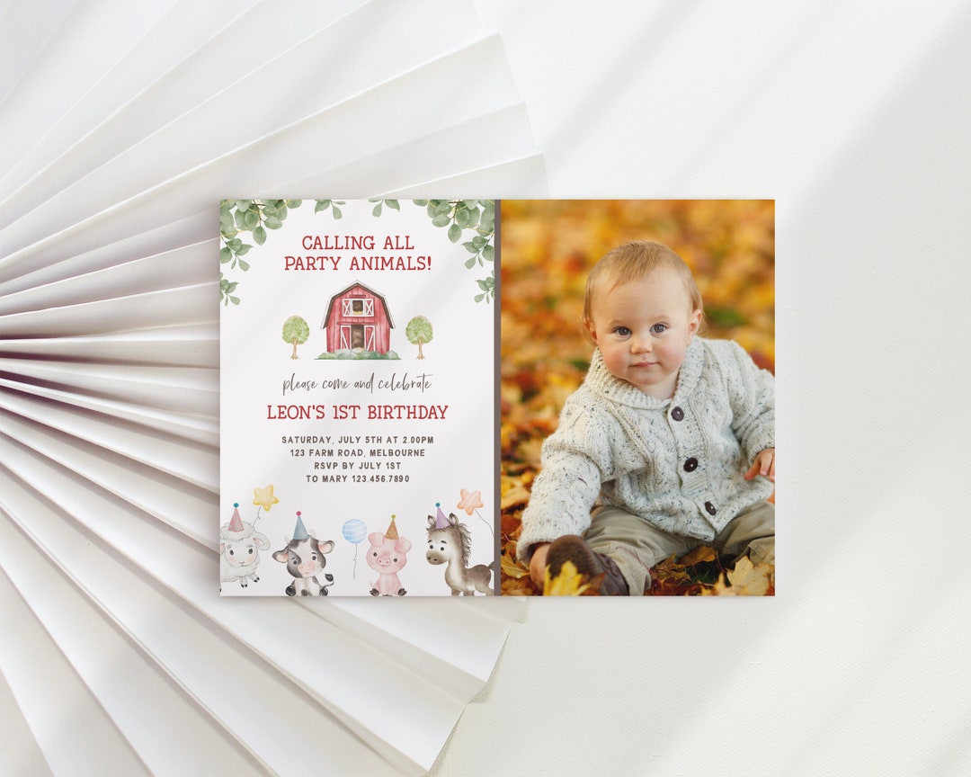 Editable Birthday Invitation Baby Shower Invite With Photo Etsy