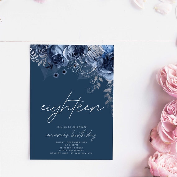 Editable Floral 18th Birthday Party Invitation Download - Etsy Hong Kong Editable Floral 18th Birthday Party Invitation Download - Etsy Hong Kong