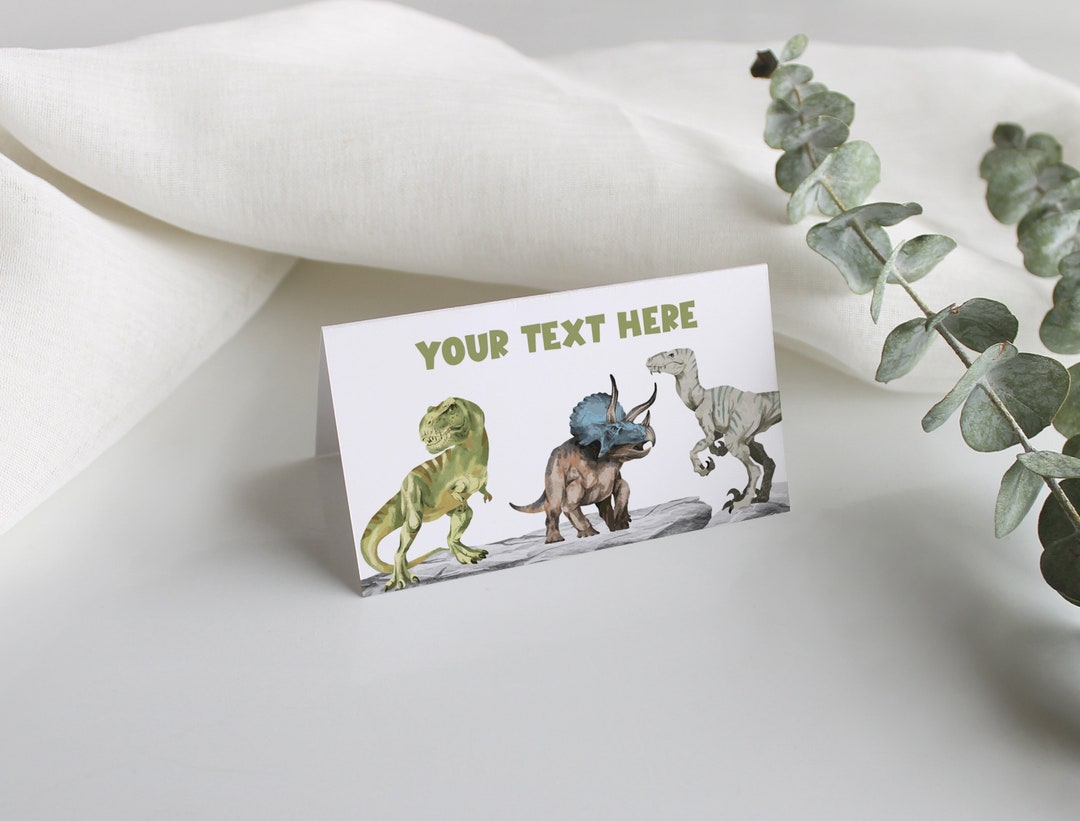 Editable Dinosaur Place Cards Printable, Instant Download Jurassic ...