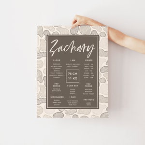 Baby Milestone Board, First Birthday Milestone Poster Template, Milestone 1st Birthday Milestone Sign, Milestone Poster 1st Birthday Z244