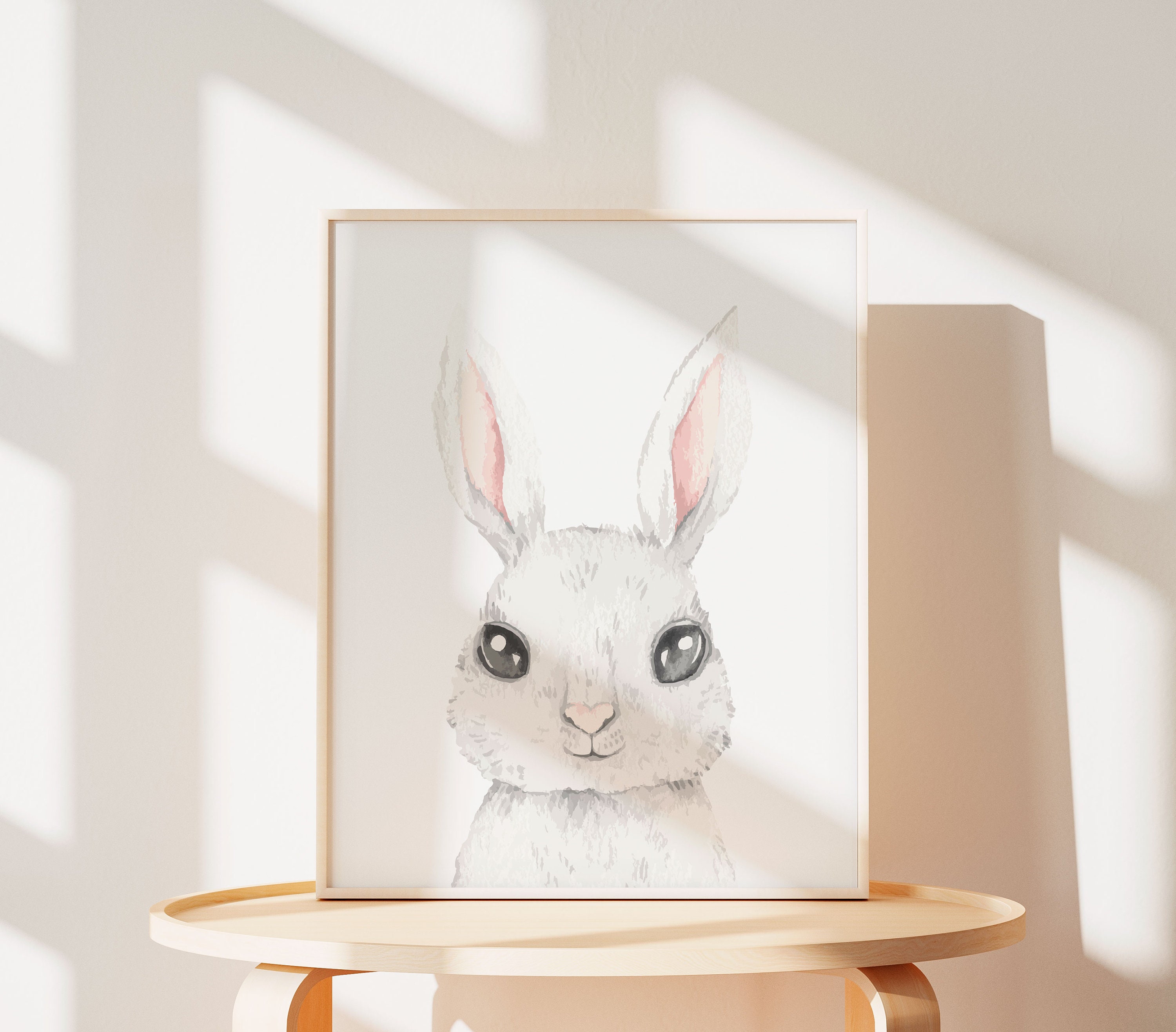 Rabbit Wall Art Print, Printable Art, Animal Print Nursery Decor ...