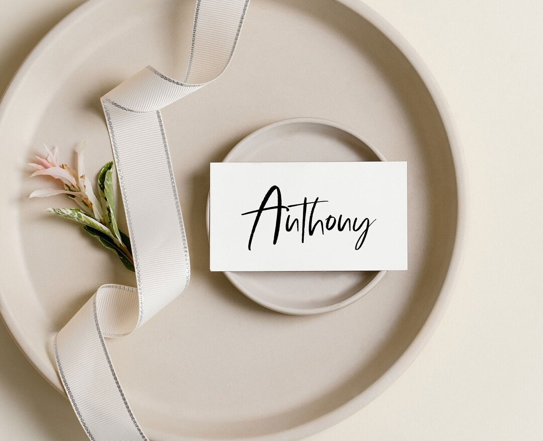 Wedding Place Cards, Printable Place Card, Digital Download, Modern Place Cards, Instant ...