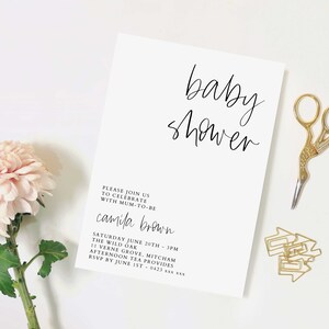 Modern Baby Shower Invitation INSTANT DOWNLOAD Template Minimalist Baby Shower Invitation Simple Baby Shower Invites Oh Baby Invite B63