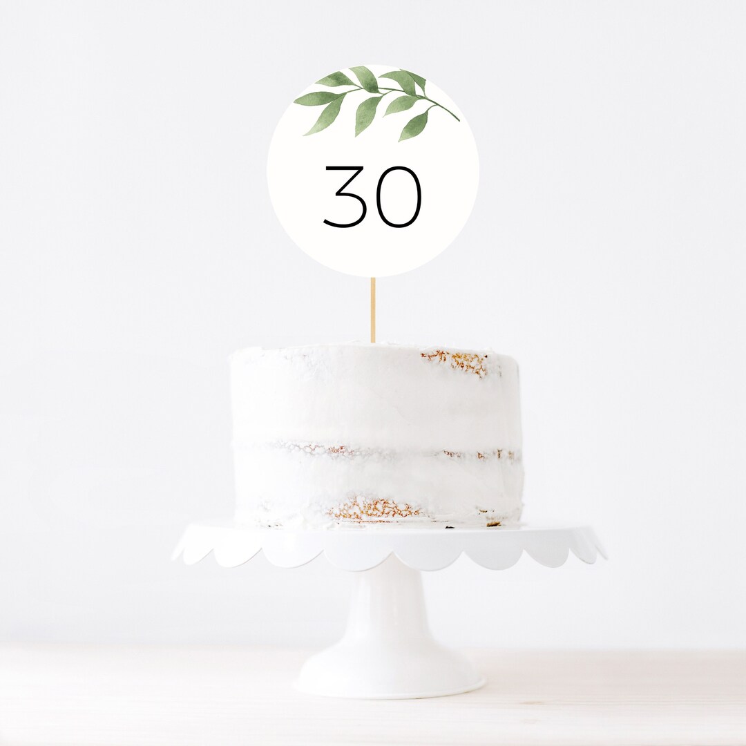 Editable Cake Toppers, Leaf Printable Cake Topper Template, Instant ...