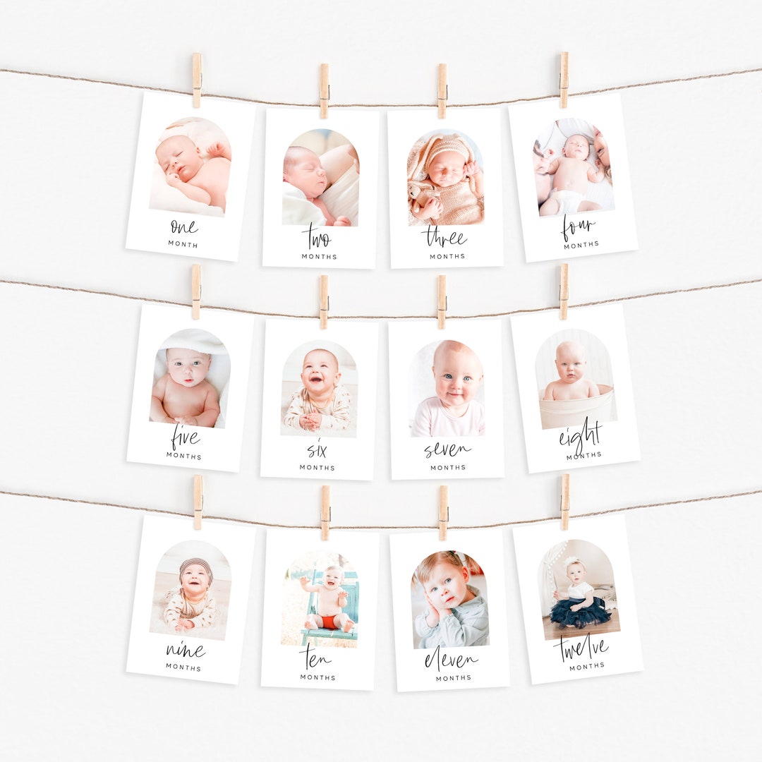 First Birthday Photo Banner 1st Birthday Photo Banner Modern Minimalist ...