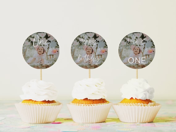 Editable Cupcake Toppers Printable Photo Cupcake Topper - Etsy