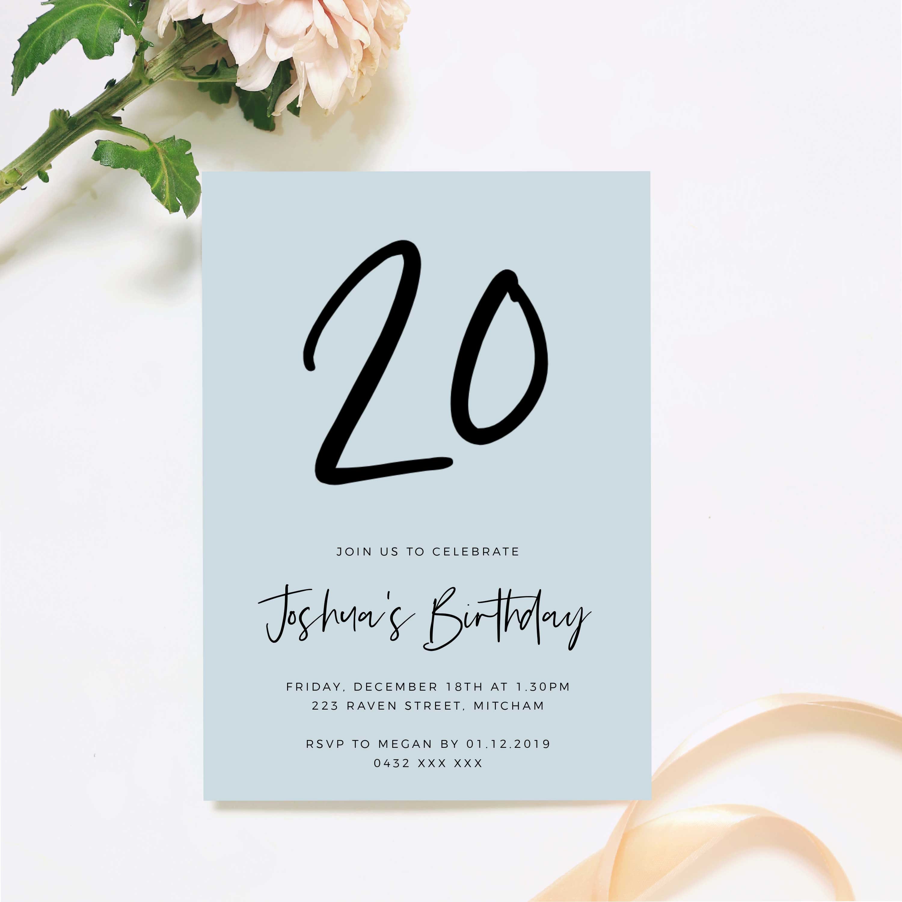 blue-simple-printable-20th-birthday-invitation-instant-etsy