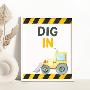 Dig in Construction Birthday Sign, Food Table Sign, Construction Truck ...