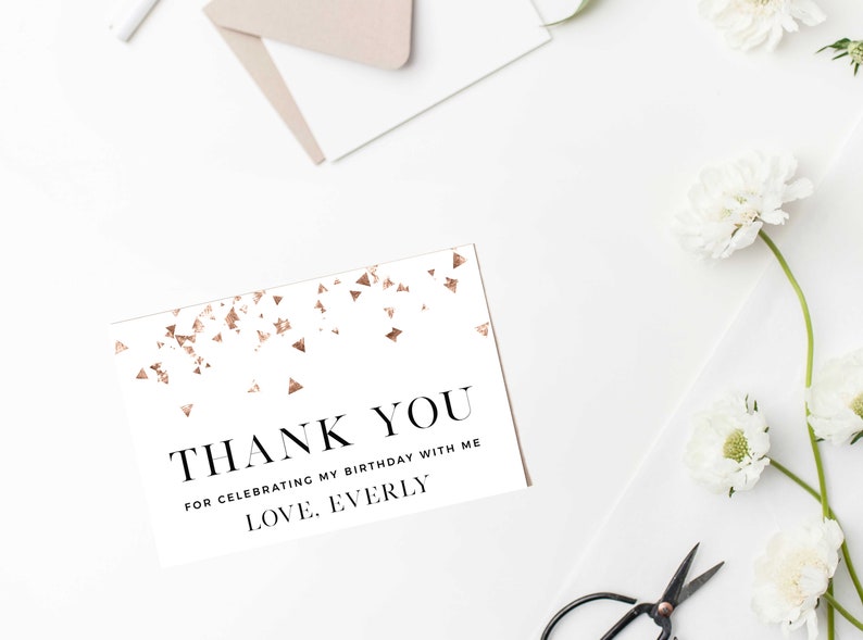 Editable Birthday Thank You Card Template Printable Instant - Etsy ...