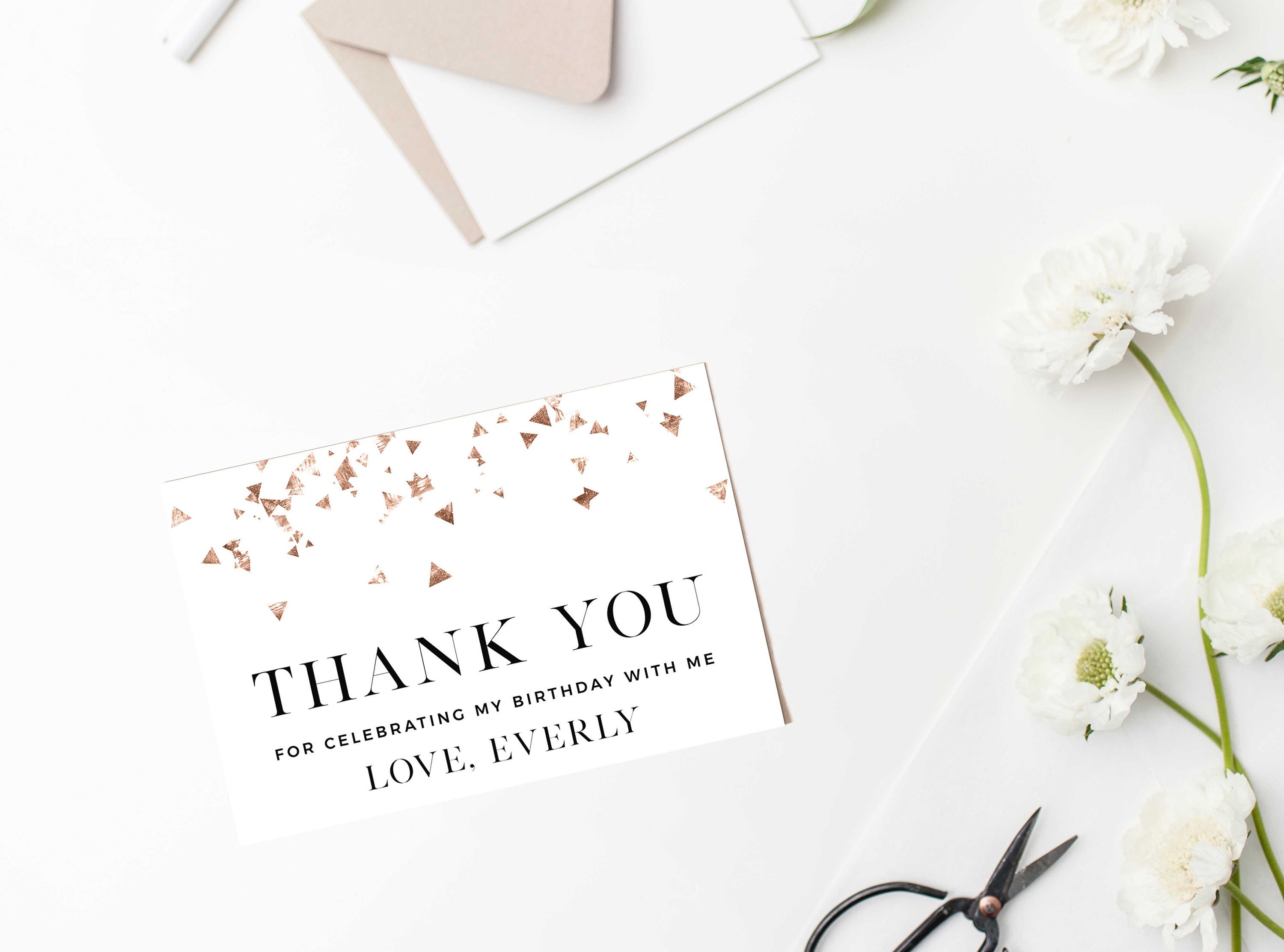Editable Birthday Thank You Card Template, Printable Instant Download ...