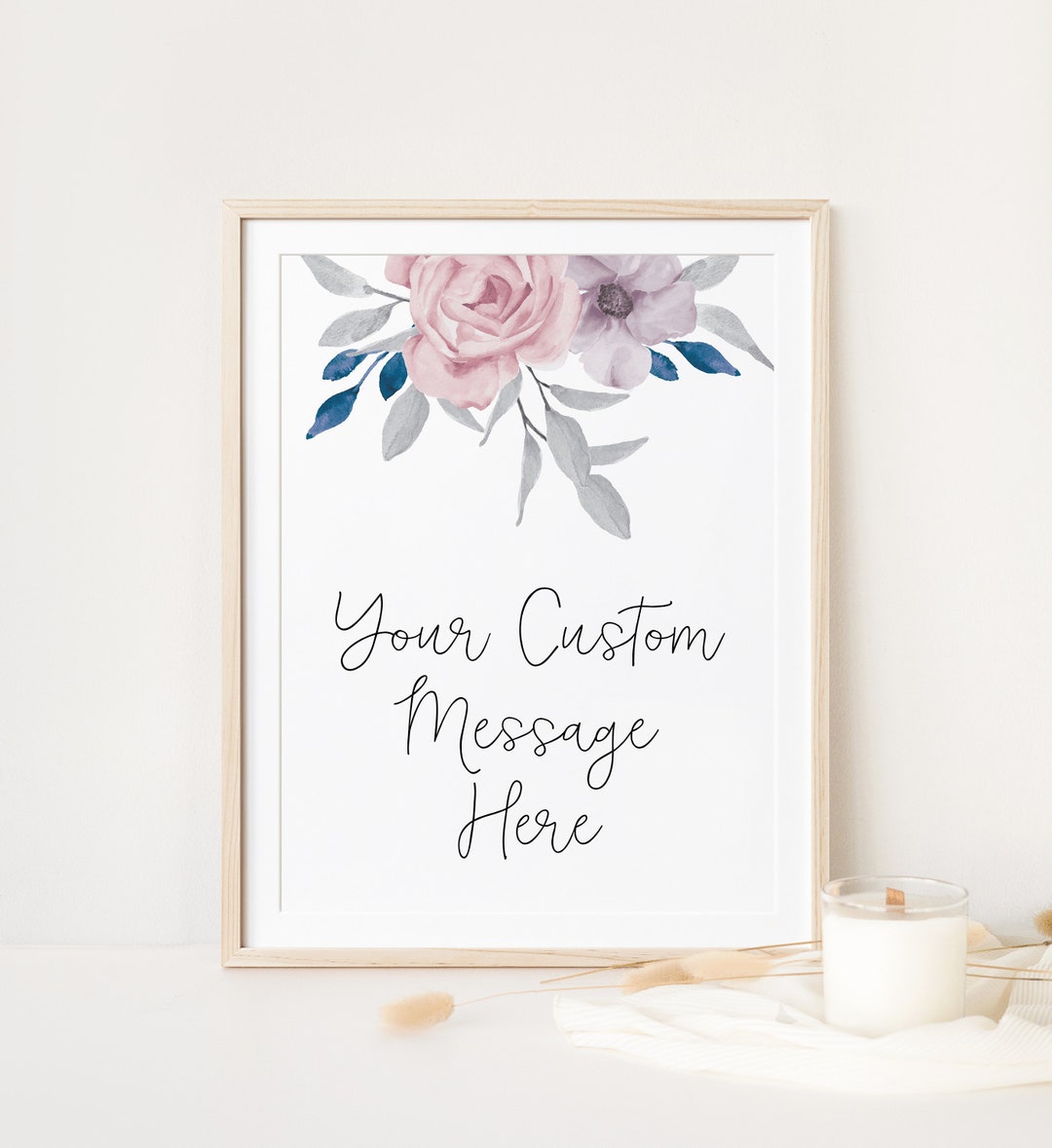 Floral 8x10 Wedding Sign Template, Modern Wedding Sign, Custom ...