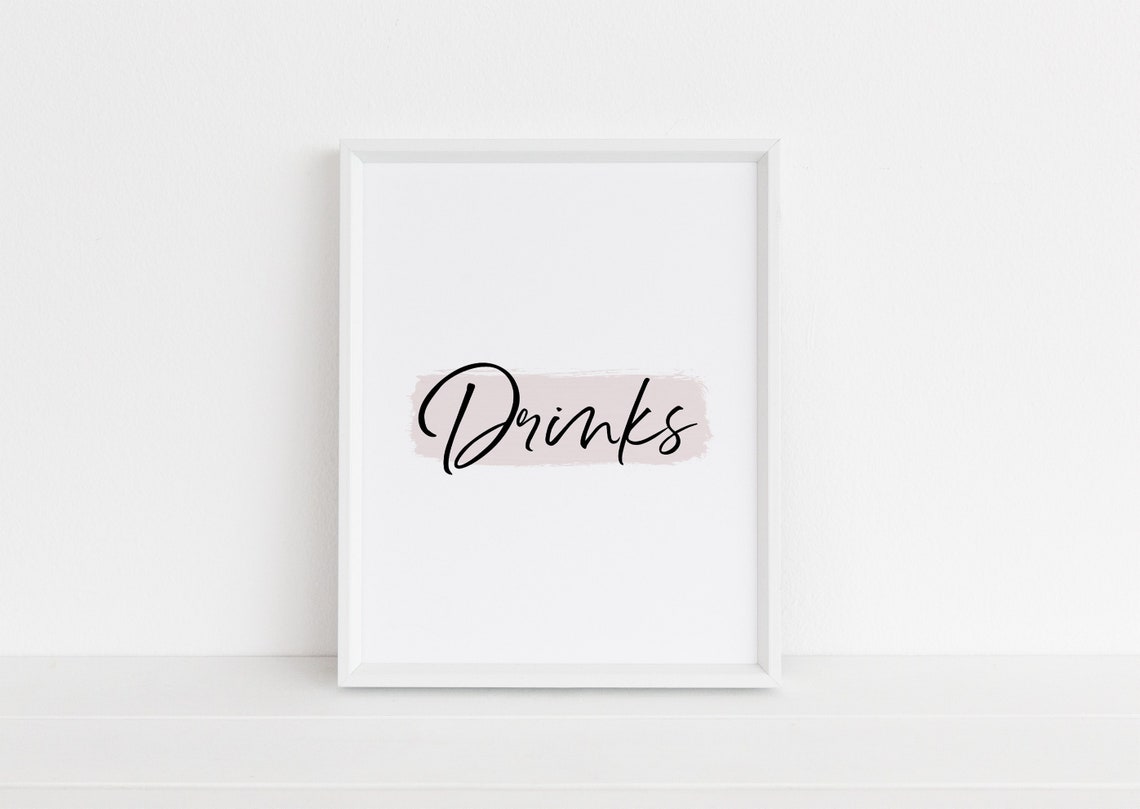 Pink Help Sign Blush Pink Drinks Sign Imprimible Party Drinks Sign Birthday Party Baby ...