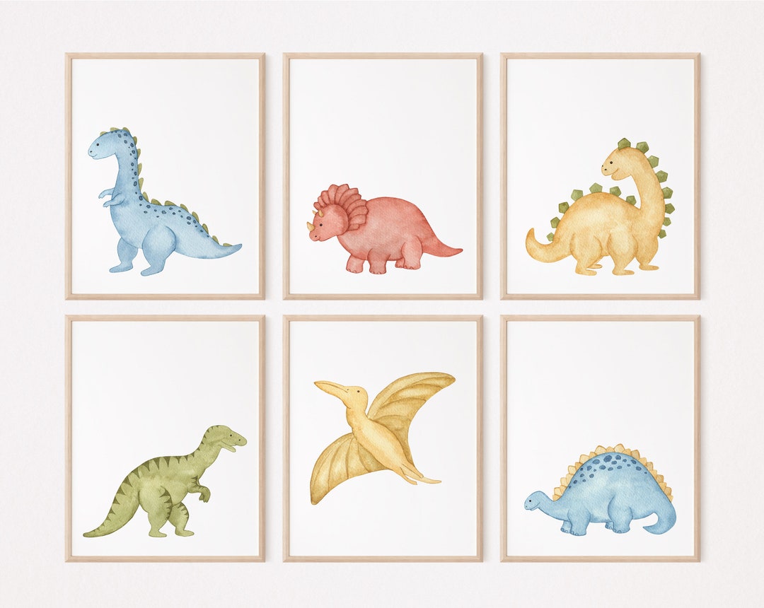 Printable Dinosaur Wall Art, Dinosaur Wall Decor, Dinosaur Nursery Art ...