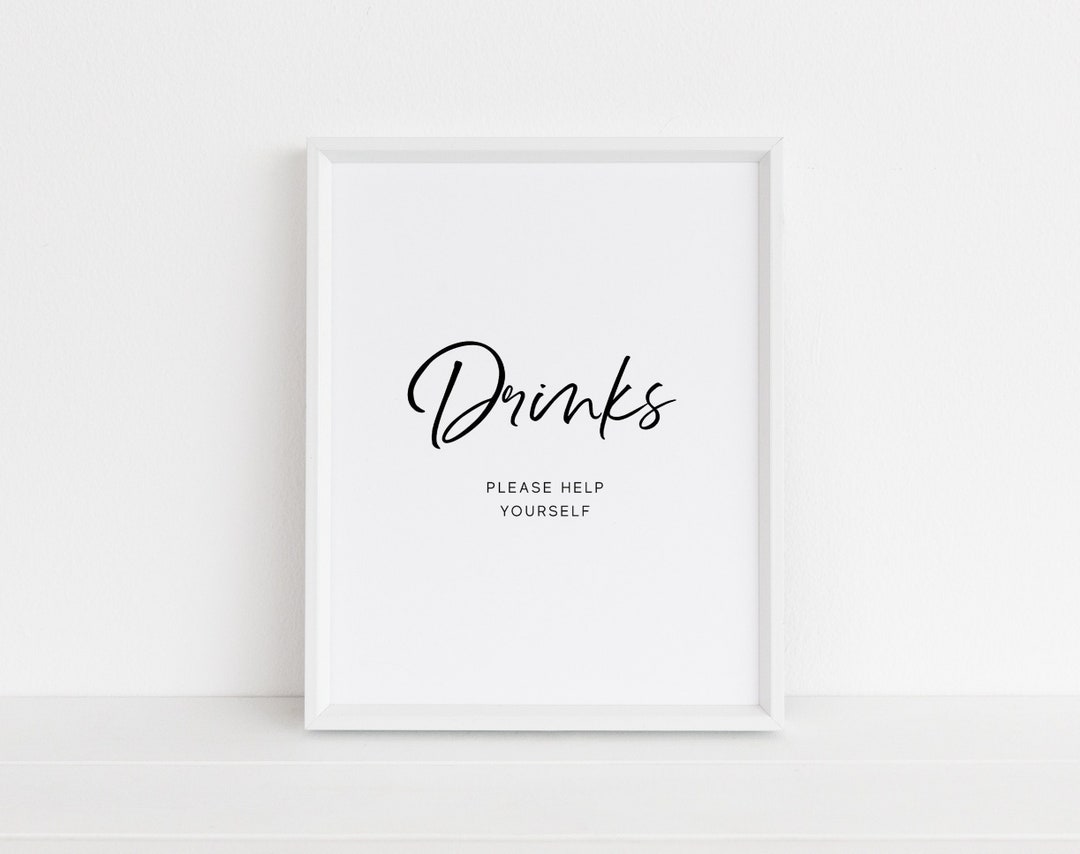 Modern Drinks Sign Printable Party Drinks Sign Birthday Party ...