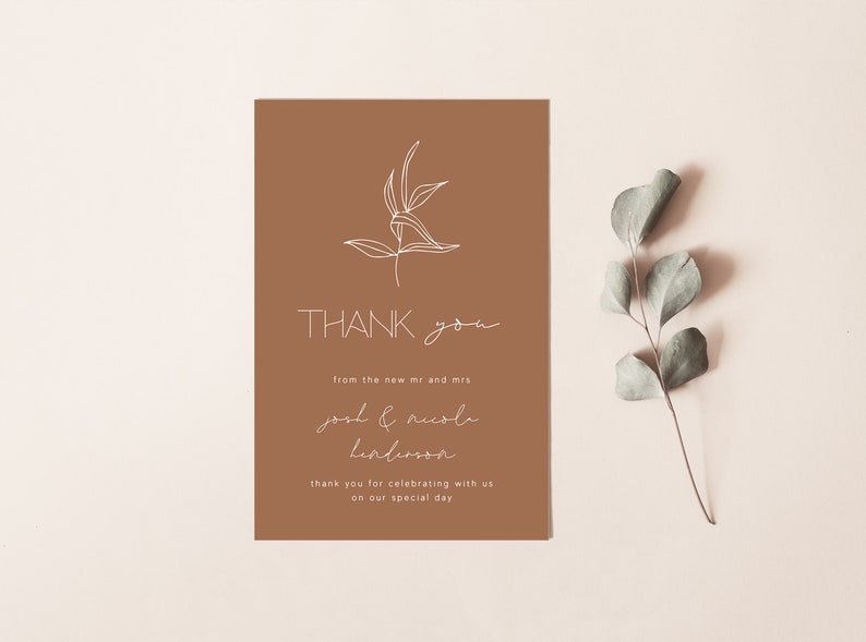Rustic Thank You Card Editable Template Instant Download - Etsy