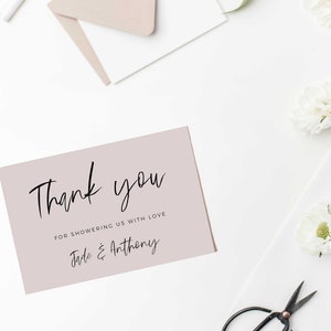 Pink Thank You Card INSTANT DOWNLOAD Personalised Thank You Note ...
