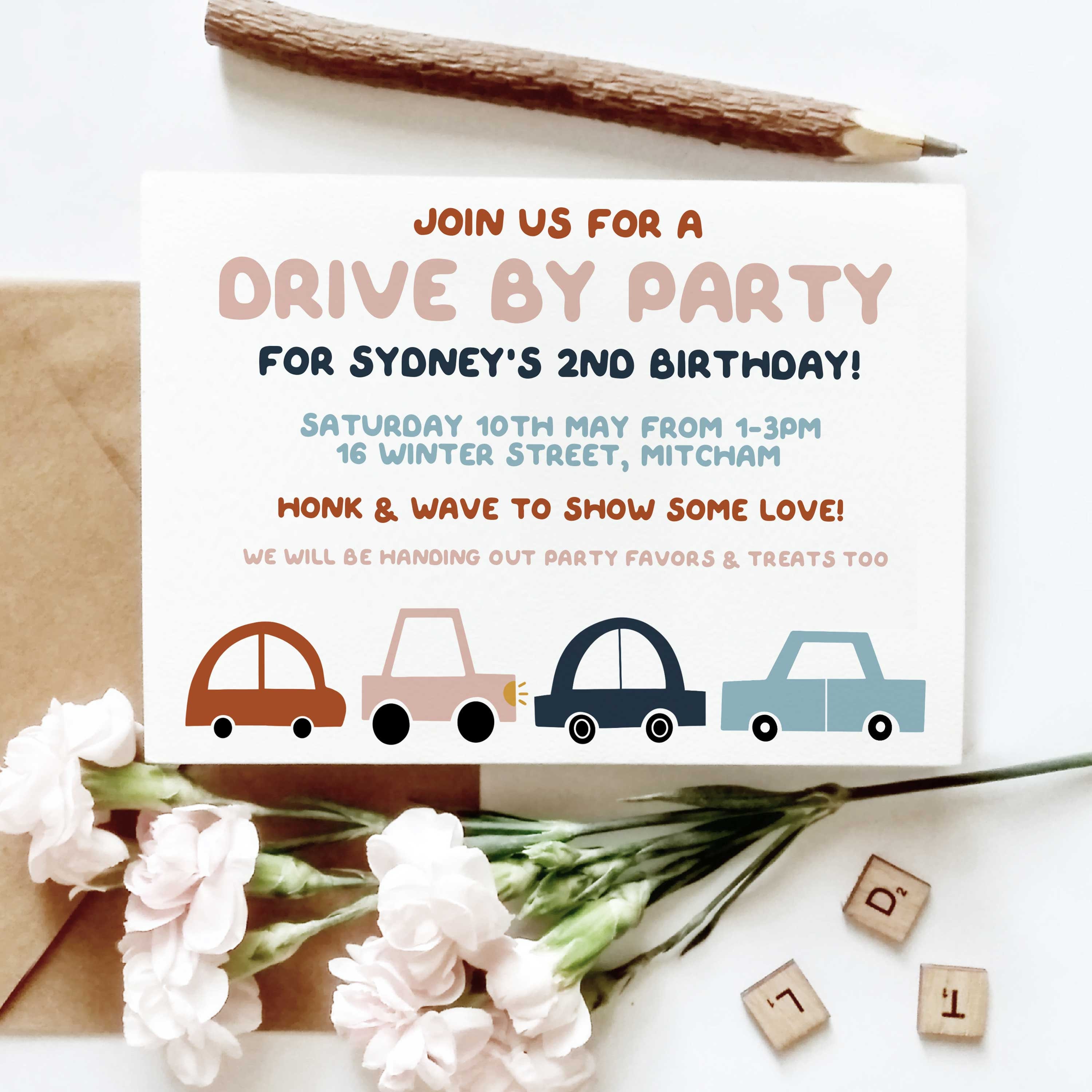 Drive By Birthday Invitation INSTANT DOWNLOAD Virtual Party Etsy