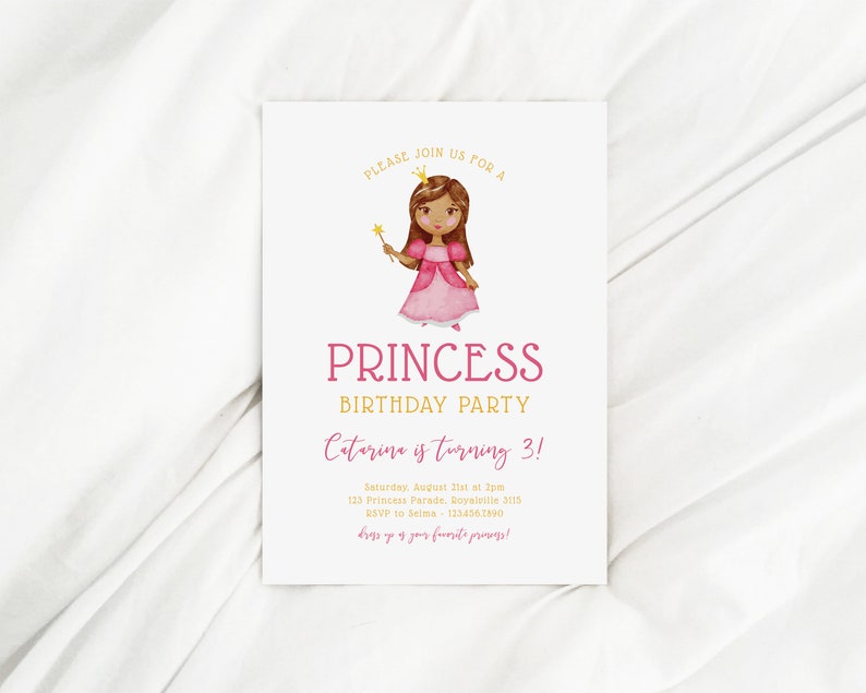 Editable Princess Invitation Template Instant Download - Etsy Australia