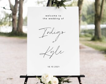 Instant Download Wedding Welcome Sign, Printable Editable Welcome Board, Fully Editable Templett, Customizable Wedding Sign, Elegant WED13