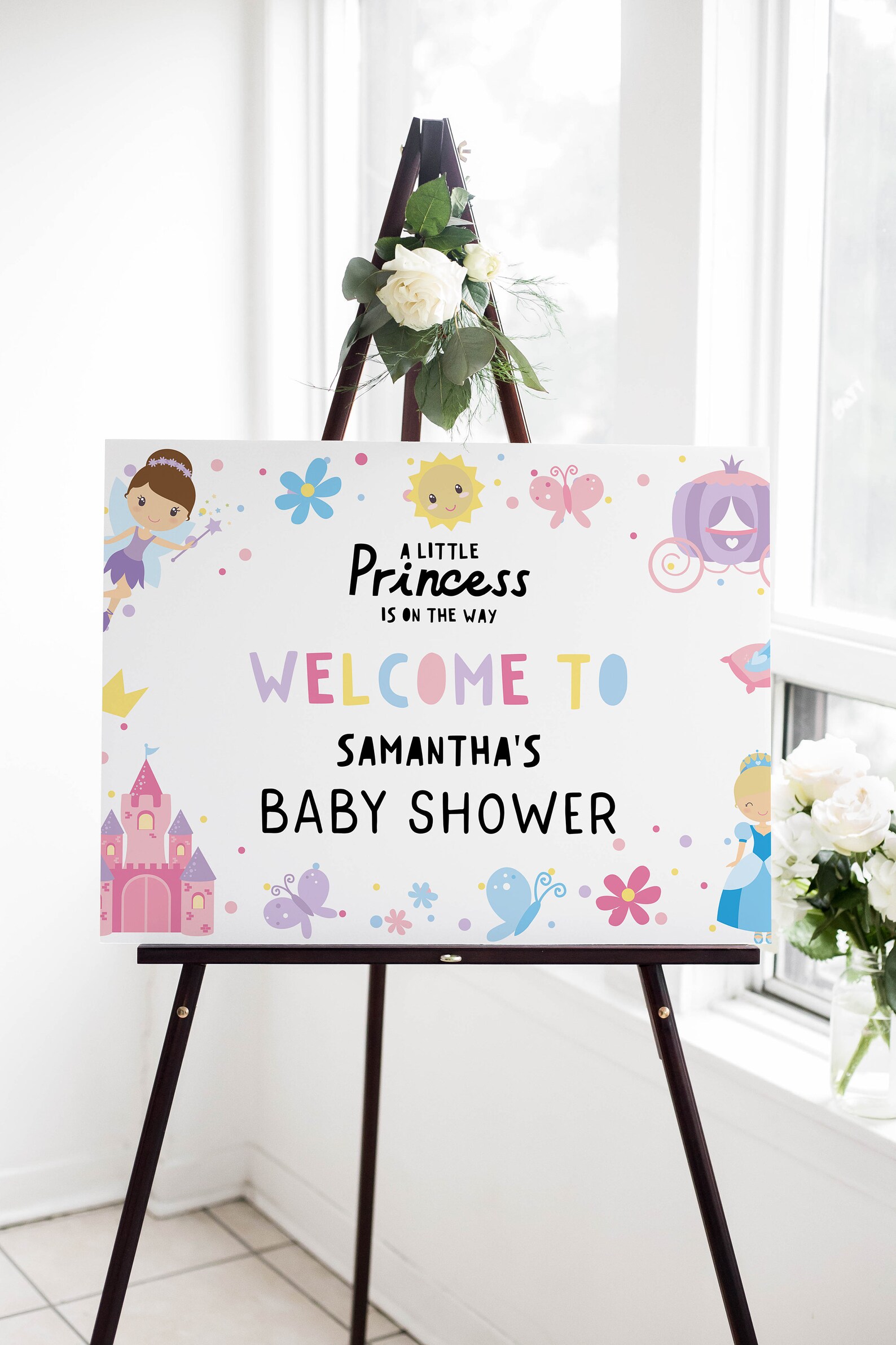 Princess Welcome Sign Editable Printable, Instant Download Fairytale ...