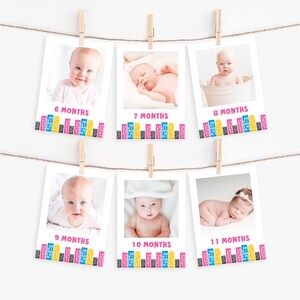 Erstes Jahr Meilenstein Foto Banner, Mädchen Superhelden bearbeitbare druckbare Vorlage Rosa Kinder Party Dekoration Sofort Download Andenken Z297