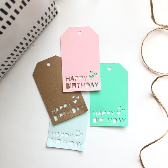 Download Happy Birthday Gift Tag Svg File Silhouette Studio Cameo Etsy